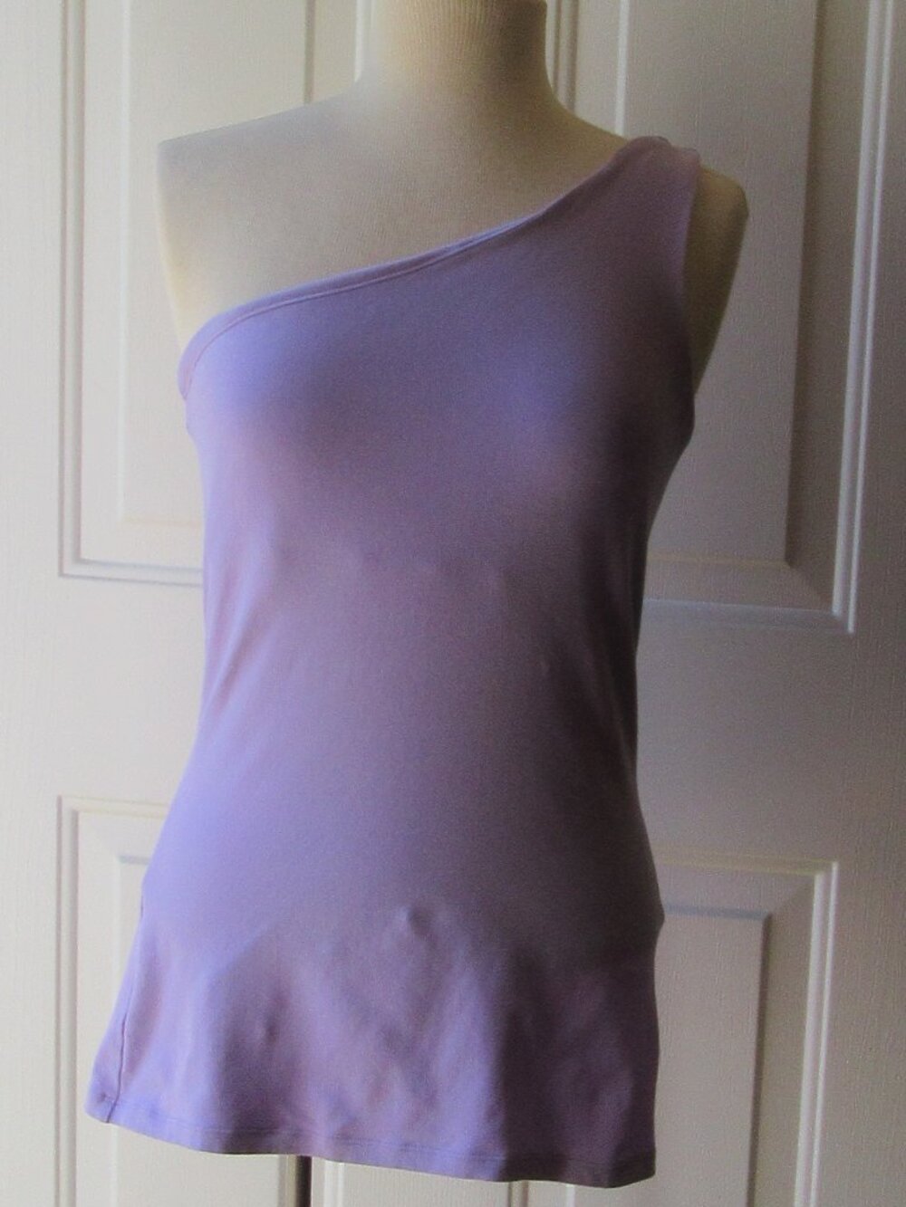 Stretchy, soft VTG 90s Express Sexy Basic Bra Tank One Shoulder Sz L lavender